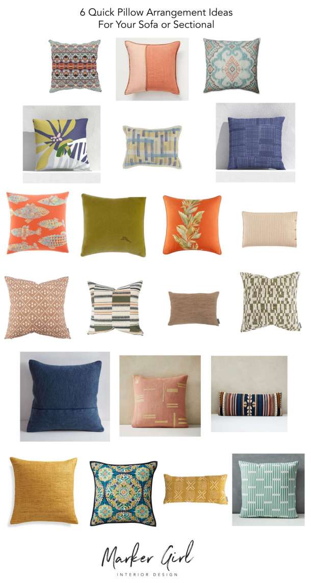 How To Arrange Pillows On Your Sofa or Sectional | Marker Girl